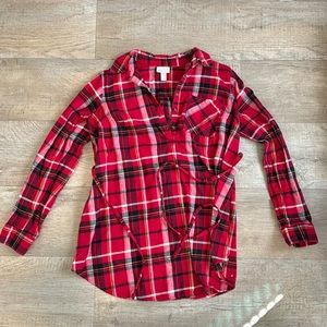 Isabel maternity plaid shirt
